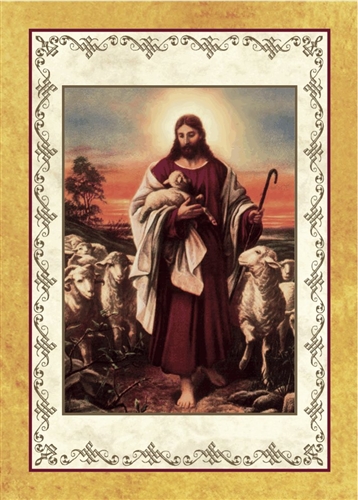 jesus the shepherd painting five year prayer enrollment card