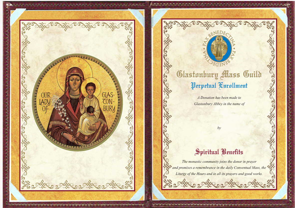 our lady of glastonbury painting perpetual spiritual enrollment card