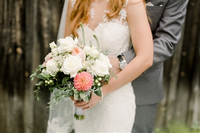 Natural Whites and Corals Wedding