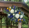 Sunflower and Navy Blue Wedding Arch Piece