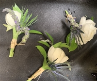 Lavender and White Wedding Boutonniere