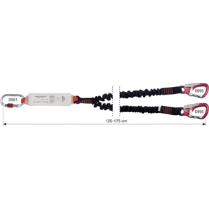 CAMP Shock Absorber Rewind Double Lanyard - 120-175cm + 0981 + 2X0995