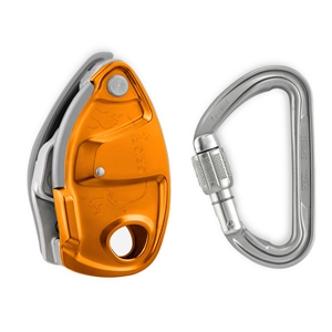 Petzl GRIGRI + assisted braking belay device with anti-panic feature