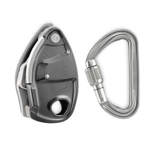 Petzl GRIGRI + assisted braking belay device with anti-panic feature