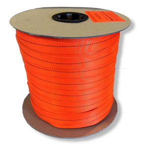 Tubular Webbing 1 inch x 100 yard Spool Orange