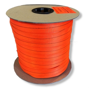 Tubular Webbing 1 inch x 100 yard Spool Orange