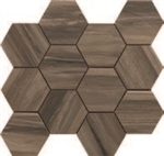 Mosaic Paint Stone Brown Hexagon 12" x 13" Sheet Suwanee, Atlanta, Johns Creek, Buford, Duluth, Gwinnett, Alpharetta, Lilburn, Roswell,Flooring, Tile, Wood, Porcelain Tile, Ceramic Tile, Mosaic Tile, Mosaic, installation product sale, happy floors, happy