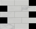 Marmi Statuario Mosaic 2X6 (12" X 12" Sheet) Suwanee, Atlanta, Johns Creek, Buford, Duluth, Gwinnett, Alpharetta, Lilburn, Roswell,Flooring, Tile, Wood, Porcelain Tile, Ceramic Tile, Mosaic Tile, Mosaic, installation product sale, happy floors, happy floo