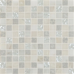 Cordoba White Deco Mosaic Mix 1" x 1" (12" X 12" Sheet)Suwanee, Atlanta, Johns Creek, Buford, Duluth, Gwinnett, Alpharetta, Lilburn, Roswell,Flooring, Tile, Wood, Porcelain Tile, Ceramic Tile, Mosaic Tile, Mosaic, installation product sale, happy floors,