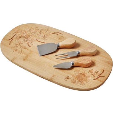 The Australian Collection Wooden Cheese Board Set