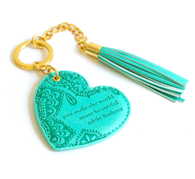 Intrinsic Heart Key Chain Tahitian Turquoise
