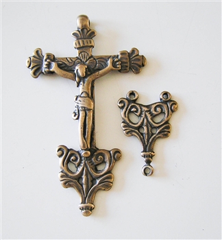 Latin America Rosary Parts - Create magnificent rosary beads, your favorite chaplet, rosary necklaces, rosary bracelets, rosary key chains, and faith jewelry with vintage and antique rosary pieces in sterling silver and bronze.