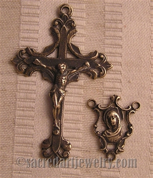 Womens Rosary Parts - Vintage and antique rosary components in sterling silver and bronze, for your rosary beads and faith jewelry. Create magnificent rosaries, your favorite chaplets, key chains, and Catholic gifts such as rosary necklaces, bracelets, an