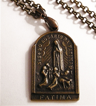 Our Lady Fatima & St Christopher Medal and Chain Necklace