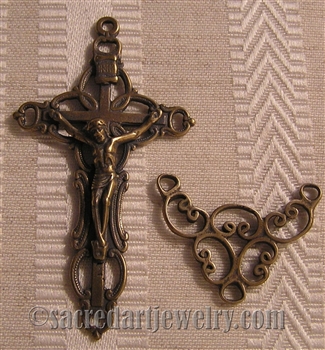 Openwork Rosary Parts - Vintage and antique rosary components in sterling silver and bronze, for your rosary beads and faith jewelry. Create magnificent rosaries, your favorite chaplets, key chains, and Catholic gifts such as rosary necklaces, bracelets,