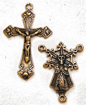 Small Rosary Parts - Vintage and antique rosary components in sterling silver and bronze, for your rosary beads and faith jewelry. Create magnificent rosaries, your favorite chaplets, key chains, and Catholic gifts such as rosary necklaces, bracelets, and