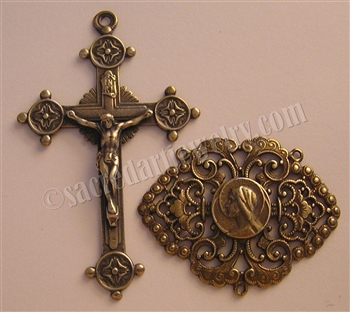 Filigree Rosary Parts - Vintage and antique rosary components in sterling silver and bronze, for your rosary beads and faith jewelry. Create magnificent rosaries, your favorite chaplets, key chains, and Catholic gifts such as rosary necklaces, bracelets,