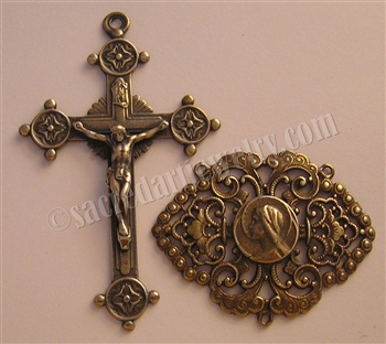 Filigree Rosary Parts - Vintage and antique rosary components in sterling silver and bronze, for your rosary beads and faith jewelry. Create magnificent rosaries, your favorite chaplets, key chains, and Catholic gifts such as rosary necklaces, bracelets,