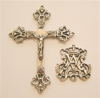 Auspice Maria (Ave Maria) Rosary Parts - Vintage and antique rosary components in sterling silver and bronze, for your rosary beads and faith jewelry. Create magnificent rosaries, your favorite chaplets, key chains, and Catholic gifts such as rosary neckl