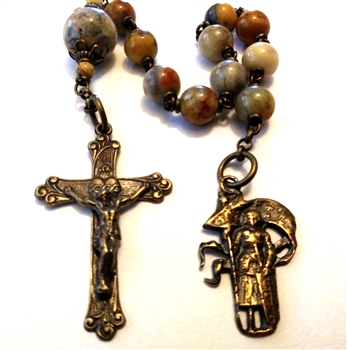 Joan of Arc Pocket Rosary Chaplet in Bronze