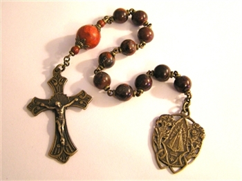 Our Lady of Lujan Pocket Rosary Chaplet in Bronze