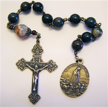 Fatima World Peace Pocket Rosary Chaplet in Bronze