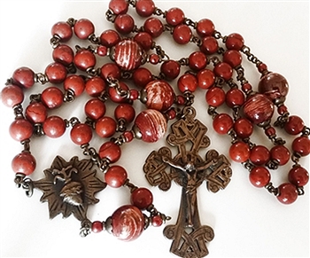 Celtic Sacred Heart Handmade Bronze Rosary