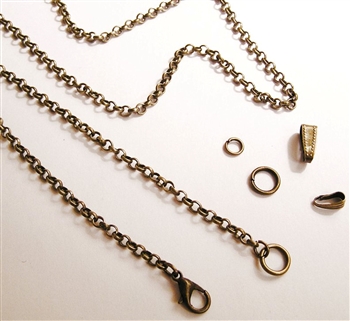 Custom Size Rollo (Rolo) Chain Necklace - Antique Bronze Chain - You will find the bronze chain length you are looking for in our collection of antique bronze necklace chains, available in custom sizes at Sacred Art Jewelry.