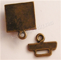 Square Box Clasp 1" - Around two dozen jewelry clasp styles. Toggle clasps, fish hook clasps, ring clasps and more for your bracelet and necklace designs. Handmade vintage originals cast in sterling silver and bronze.