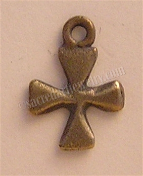 Tiny Cross Necklace Pendant 5/8" - Catholic cross pendants and crucifixes in authentic antique and vintage styles with amazing detail. Large collection of crucifixes, centerpieces, and heirloom medals made by hand in California, US.