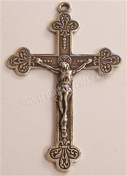 Trinity Crucifix 2" - Religious crosses, Catholic crucifixes, rosary parts in authentic antique and vintage styles with amazing detail. Large collection of crucifixes, centerpieces, and heirloom medals made by hand in California, US.