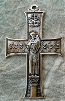 St Francis St Benedict Tau Cross 2 3/8"  Franciscan Tau Necklace Cross 2 3/8" Catholic religious medals in authentic antique and vintage styles with amazing detail. Large collection of heirloom pieces made by hand in bronze and sterling 925 silver.