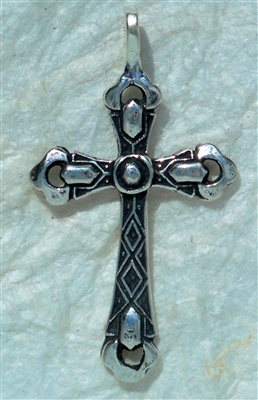 Diamond Cross 1 1/4" - Catholic religious medals in authentic antique and vintage styles with amazing detail. Large collection of heirloom pieces made by hand in California, US. Available in true bronze and sterling silver.