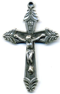 Art Deco Crucifix 1 3/4 - Catholic religious rosary parts in authentic antique and vintage styles with amazing detail. Large collection of crucifixes, centerpieces, and heirloom medals made by hand in true bronze and sterling silver.