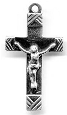 Simple Small Crucifix 1 1/2" - Catholic religious rosary parts in authentic antique and vintage styles with amazing detail. Large collection of crucifixes, centerpieces, and heirloom medals made by hand in true bronze and .925 sterling silver.