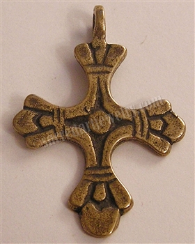 Fleur De Lis Cross 1 1/2" - Catholic religious medals and cross necklaces and in authentic antique and vintage styles with amazing detail. Big collection of crosses, medals and a variety of chains in sterling silver and bronze.