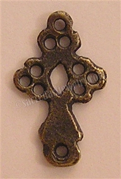 Cross Link Connector 7/8" - Catholic religious rosary parts in authentic antique and vintage styles with amazing detail. Large collection of crucifixes, centerpieces, and heirloom medals made by hand in true bronze and .925 sterling silver.