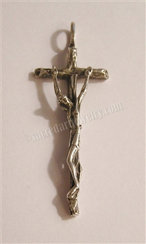 Gothic Crucifix 2 1/2" - Catholic religious rosary parts in authentic antique and vintage styles with amazing detail. Large collection of crucifixes, centerpieces, and heirloom medals made by hand in California, US. Available in true bronze and .925 sterl
