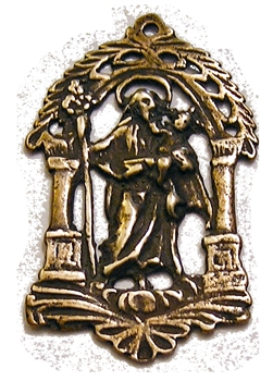 Saint Joseph Medal 1 7/8" - Catholic religious medals in authentic antique and vintage styles with amazing detail. Large collection of heirloom pieces made by hand in California, US. Available in true bronze and sterling silver.