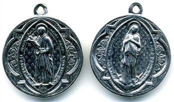 St Aloysius Gonzaga Medal 1 1/8"- Catholic religious medals in authentic antique and vintage styles with amazing detail. Large collection of heirloom pieces made by hand in California, US. Available in sterling silver and true bronze.
