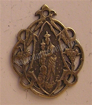 Our Lady of Victory Medal 1" - Catholic religious medals in authentic antique and vintage styles with amazing detail. Large collection of heirloom pieces made by hand in California, US. Available in true bronze and sterling silver.