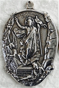 Easter Medal, Lamb of God, Agnus Dei 1 1/4" - Catholic religious medals in authentic antique and vintage styles with amazing detail. Large collection of heirloom pieces made by hand in California, US. Available in true bronze and sterling silver