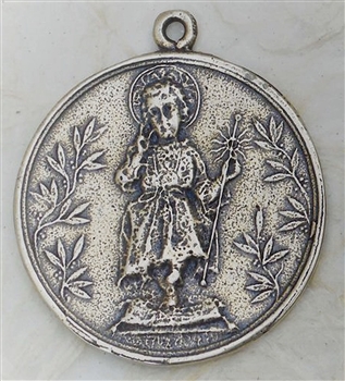 Child Jesus Medal  - Catholic religious medals in authentic antique and vintage styles with amazing detail. Large collection of heirloom pieces made by hand in California, US. Available in sterling silver and true bronze