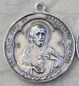 St. Agatha, Patron of Breast Cancer Patients and Survivors/Sacred Heart of Jesus Medal 1 1/4"