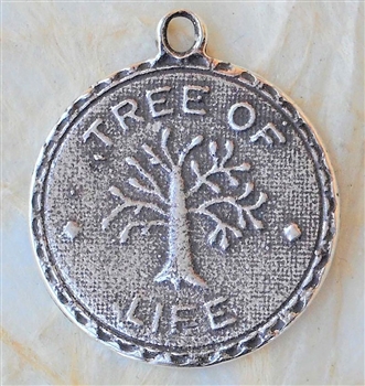 Tree of Life Medal 7/8" - Catholic religious medals in authentic antique and vintage styles with amazing detail. Large collection of heirloom pieces made by hand in California, US. Available in sterling sil