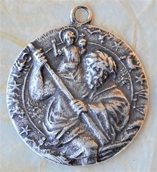 St. Raphael, ArchAngel / Saint John and young Jesus Spain 3/4 - Catholic religious medals in authentic antique and vintage styles with amazing detail. Large collection of heirloom pieces made by hand in California, US. Available