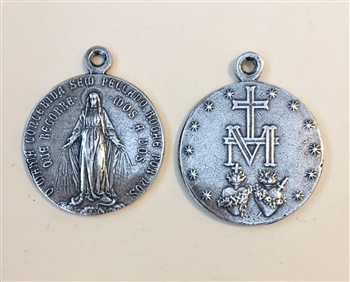 Immaculate Mary/Miraculous MEDAL 1-1/2 - Catholic religious medals in authentic antique and vintage styles with amazing detail. Large collection of heirloom pieces made by hand in California, US. Available in sterling silver and bronze.