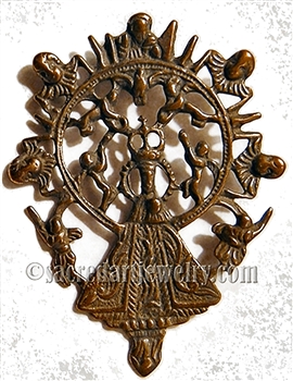 Mary Queen of Angels Medal 2" - Catholic religious medals in authentic antique and vintage styles with amazing detail. Large collection of heirloom pieces made by hand in California, US. Available in true bronze and sterling silver.