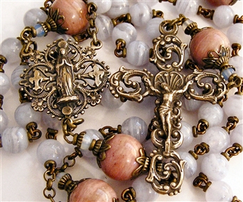 Our Lady of Lourdes, French, Fleur de Lis Rosary