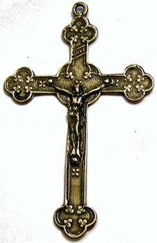 Irish Clovers White Bronze Crucifix 2 3/4"